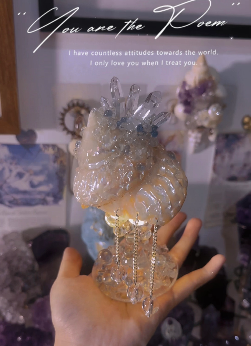 Tall Silver Tower Snail Crystal Lamp-QQ002