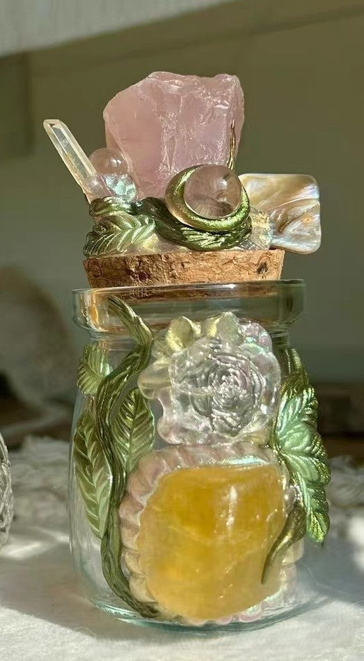 Golden Leaf/Rose Crystal Bottle-SD014