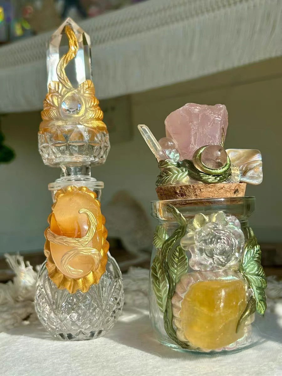Golden Leaf/Rose Crystal Bottle-SD014