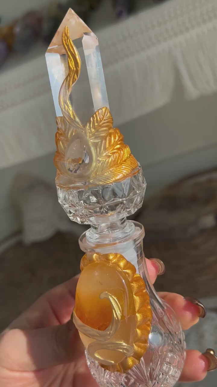 Golden Leaf/Rose Crystal Bottle-SD014