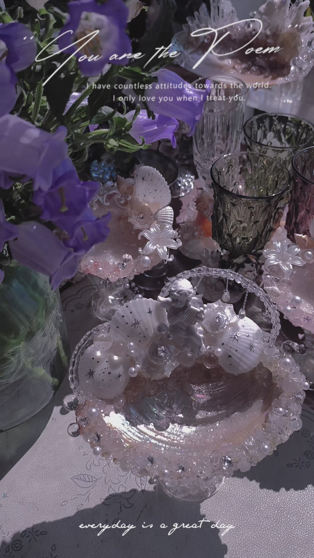 Aqua Shell Candlestick-qq001